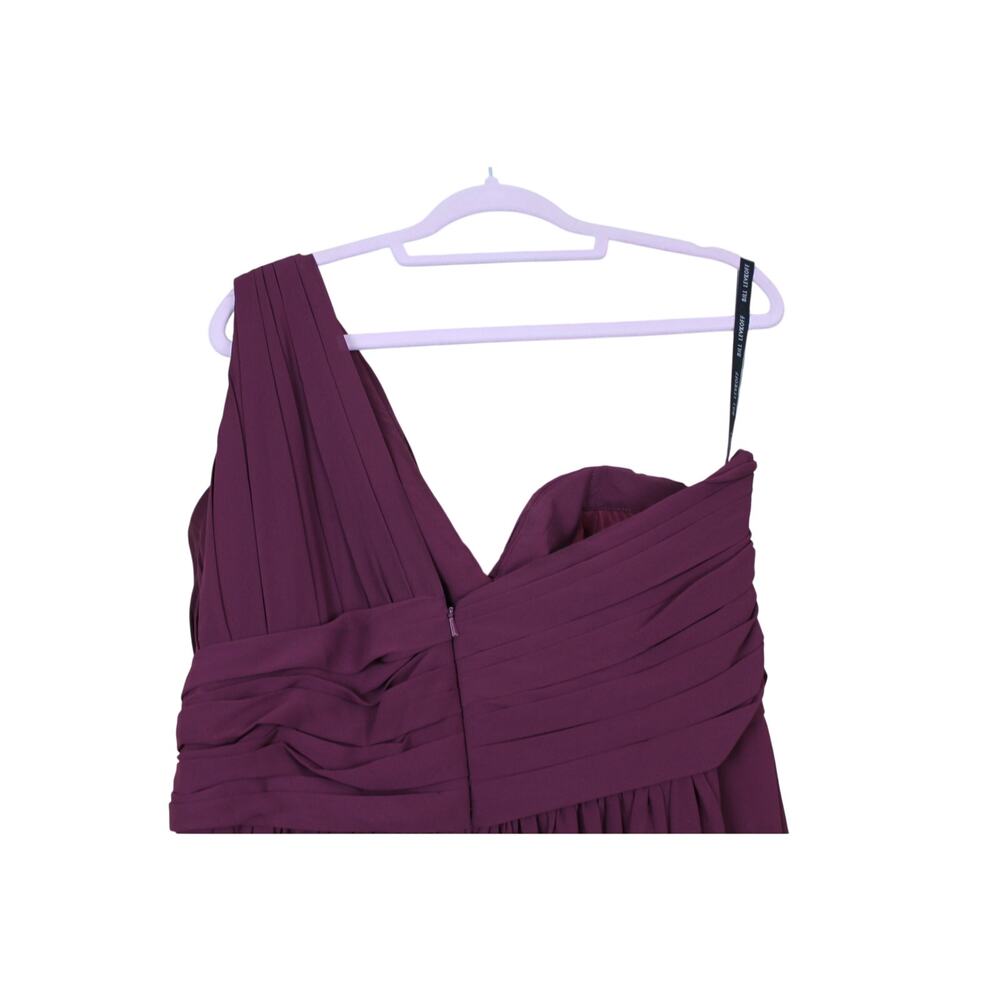 Bill Levkoff Eggplant Purple One Shoulder Bridesmaid Prom Evening Maxi Gown - Picture 6 of 10